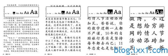 字体大小对比
